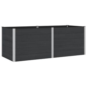 vidaXL Letto rialzato da giardino Nero 250 x 100 x 91 cm