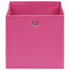 vidaXL Contenitori 4 pz in Tessuto non Tessuto 28x28x28 cm Rosa
