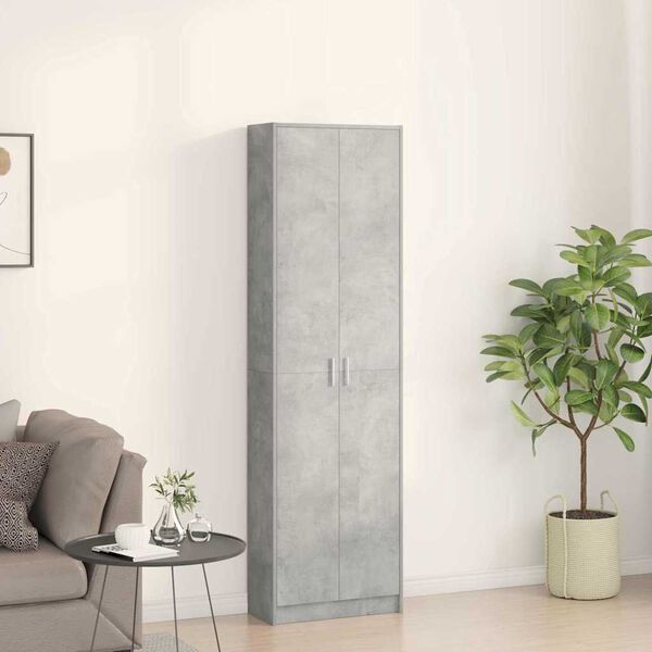 vidaXL Guardaroba Grigio cemento 55 x 25 x 189 cm Legno multistrato