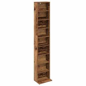 vidaXL Mobile per CD Legno antico 33 x 23,5 x 175 cm