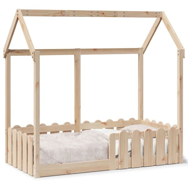 vidaXL Giroletto Casetta per Bambini 70x140 cm Legno Massello di Pino