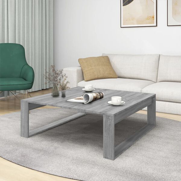 vidaXL Tavolino Salotto Grigio Sonoma 100x100x35 cm Legno Multistrato