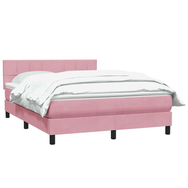 vidaXL Giroletto a Molle con Materasso Rosa 160x210 cm in Velluto