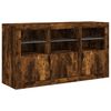vidaXL Credenza con Luci LED Rovere Fumo 123x37x67 cm
