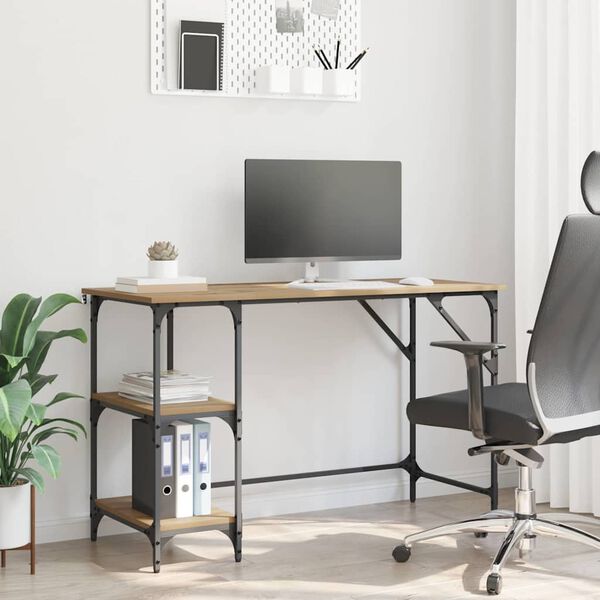 vidaXL Scrivania Rovere artigianale 120 x 50 x 75 cm Legno multistrato