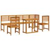 vidaXL Set Bistro da Giardino 6 pcs Marrone Legno di Acacia Massello