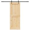 vidaXL Porta Scorrevole con Set Hardware 85x210 cm Legno Massello Pino