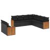 vidaXL Set Divani da Giardino 9 pz con Cuscini Nero in Polyrattan