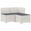 vidaXL Divano da giardino 3 posti con cuscini in look rattan PP Bianco