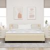 vidaXL Letto box spring con materasso Crema 180 x 200 cm Tessuto