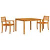 vidaXL Set da Pranzo per Giardino 3 pz Marrone