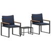 vidaXL Set di Mobili con cuscino 3 pcs Grigio e Blu Navy Rattan