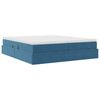 vidaXL Letto con contenitore e materasso Blu Scuro 200 x 200 cm