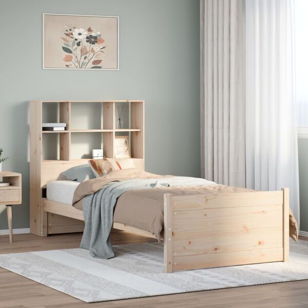 vidaXL Letto Libreria senza Materasso 90x200 cm Legno Massello Pino