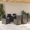 vidaXL Set da Pranzo per Giardino 7 pcs Grigio Poly Rattan