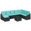 vidaXL Set Divano da Giardino 9 pz polyrattan