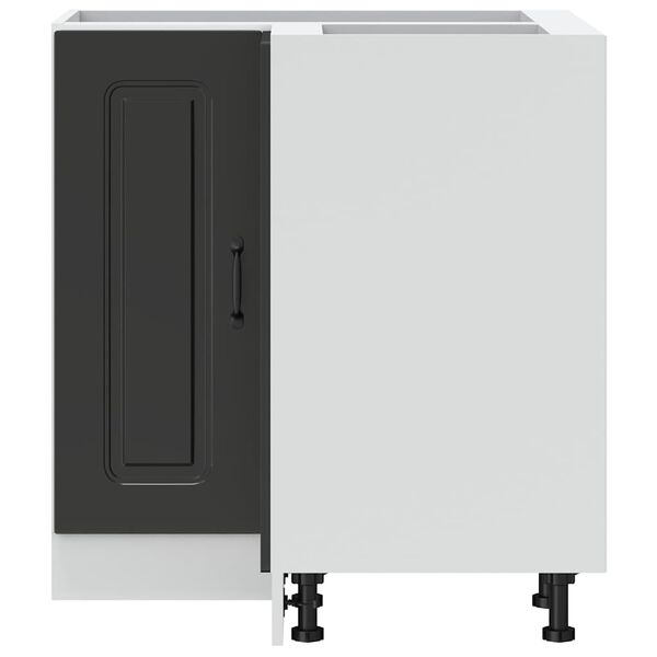 vidaXL Mobile Base ad Angolo Cucina Kalmar Nero in Legno Multistrato