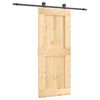 vidaXL Porta scorrevole Naturale e Nero 85 x 210 cm