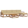 vidaXL Set di divani da esterno con cuscino 6 pcs Naturale e Beige