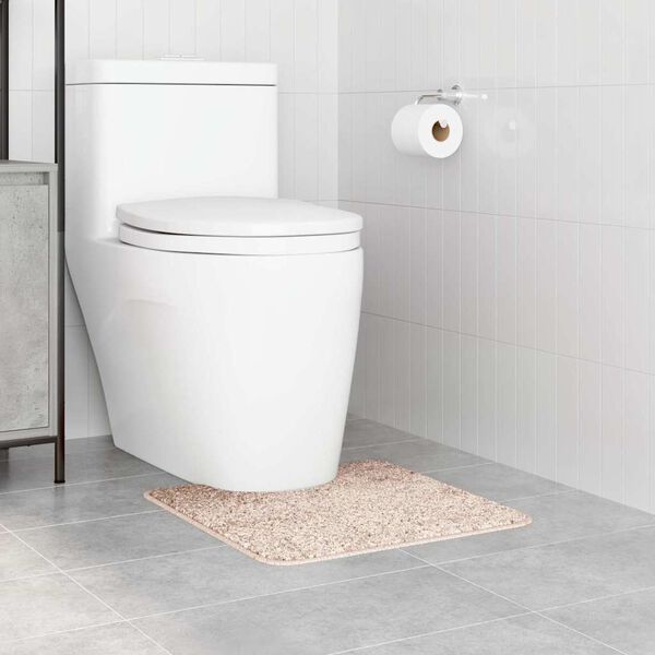 vidaXL Tappeto Antiscivolo per Bagno con Taglio per Toilette Crema