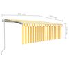 vidaXL Tenda Retrattile Automatica con Parasole 4x3m Gialla Bianca