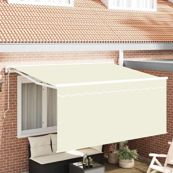 vidaXL Tenda Retrattile Crema 300 x 200 cm Poliestere e Alluminio