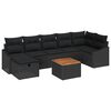vidaXL Set Divano da Giardino 8 pz Nero Poly Rattan