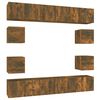 vidaXL Set Mobili Porta TV 10 pz Rovere Fumo in Legno Multistrato