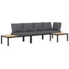 vidaXL Set Divani da Giardino 3 pz con Cuscini in Alluminio Nero