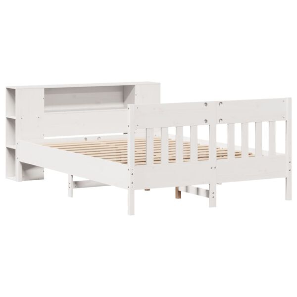 vidaXL Letto Libreria senza Materasso Bianco 120x200 cm Legno di Pino
