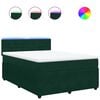 vidaXL Giroletto a Molle con Materasso Verde Scuro 140x200 cm Velluto