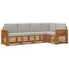 vidaXL Set di divani da esterno 5 pz Grigio Naturale e Chiaro