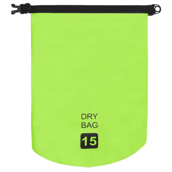 vidaXL Borsa Impermeabile Verde 15 L in PVC