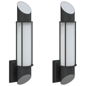 vidaXL Applique da Esterno 2 pz Nere in Acciaio Inossidabile