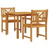 vidaXL Set da Pranzo per Giardino 3 pz Marrone