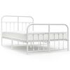 vidaXL Giroletto con Testiera e Pediera Metallo Bianco 120x190 cm