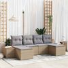 vidaXL Set Divano da Giardino con cuscino 6 pcs Beige e Grigio Chiaro