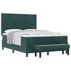 vidaXL Letto a molle con materasso Verde scuro 160 x 200 cm Velluto