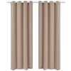 vidaXL 2 Pz Tende Oscuranti con Occhielli in Metallo 135x175 cm Crema