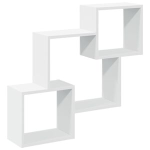 vidaXL Mobile a Parete 78x18x71 cm Bianco in Legno Multistrato