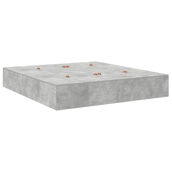 vidaXL Struttura letto con contenitore Grigio cemento 180 x 200 cm