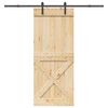 vidaXL Porta Scorrevole con Set Hardware 90x210 cm Legno Massello Pino