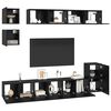 vidaXL Set mobile TV 8 pcs Rovere Nero Legno multistrato
