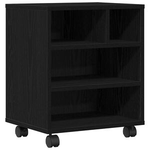 vidaXL Supporto per Stampante Rovere Nero 41 x 32 x 48 cm