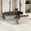 vidaXL Set Divani da Giardino 7pz con Cuscini Grigio Chiaro Polyrattan
