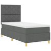 vidaXL Letto a molle con materasso Grigio scuro 90 x 190 cm Tessuto