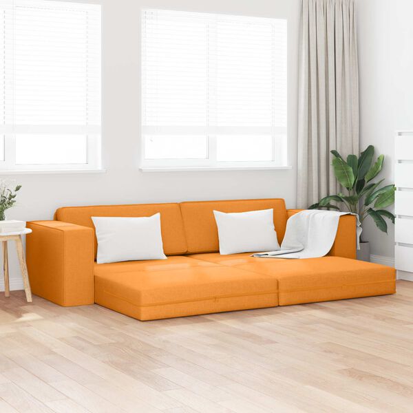 vidaXL Divano letto 200cm Giallo Scuro Tessuto