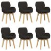 vidaXL Sedie da pranzo girevoli 6 pz Boucl&eacute; Nero 54 x 58 x 87 cm