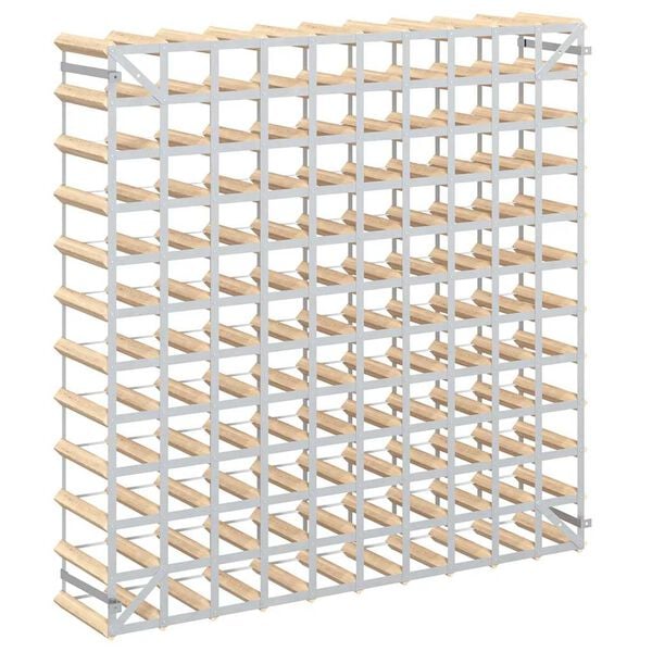 vidaXL Portavini da 120 Bottiglie in Legno Massello di Pino