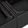 vidaXL Set Divano da Giardino con archiviazione 7 pcs Nero Poly Rattan